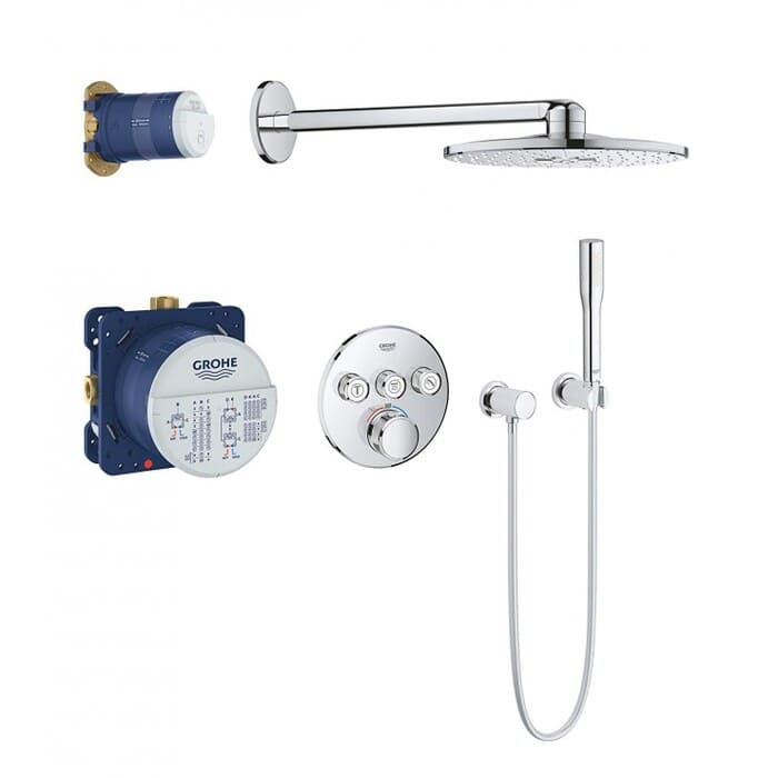 Bộ sen tắm âm tường thông minh bát sen tròn dòng SmartControl GROHE 34705000