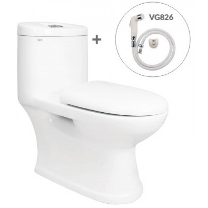 Bồn cầu 1 khối nắp êm kèm vòi xịt vệ sinh VIGLACERA C109_V38_VG826