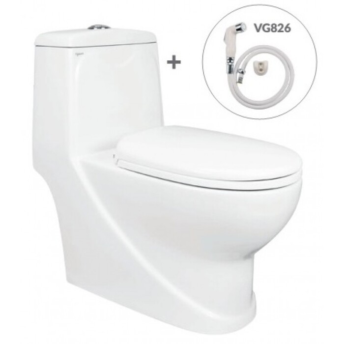 Bồn cầu 1 khối nắp êm kèm vòi xịt vệ sinh VIGLACERA V38_V38M_VG826