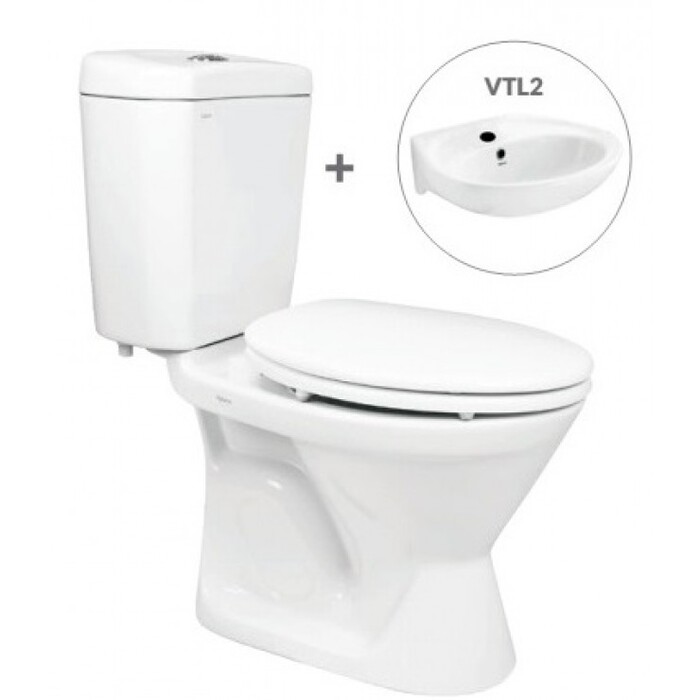 Bồn cầu 2 khối nắp êm kèm lavabo VIGLACERA VI66_VTL2