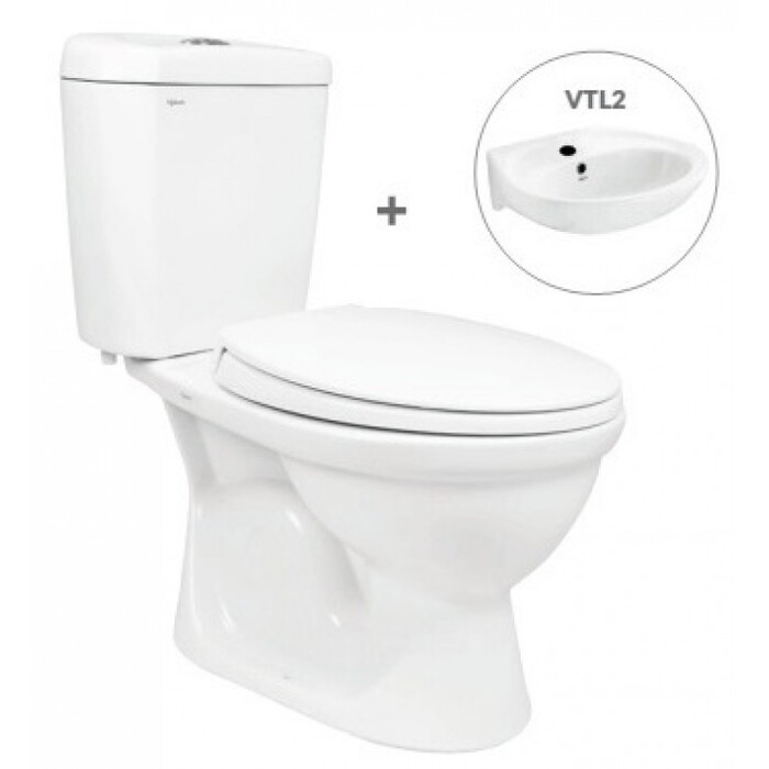 Bồn cầu 2 khối nắp êm kèm lavabo VIGLACERA VI88_VTL2