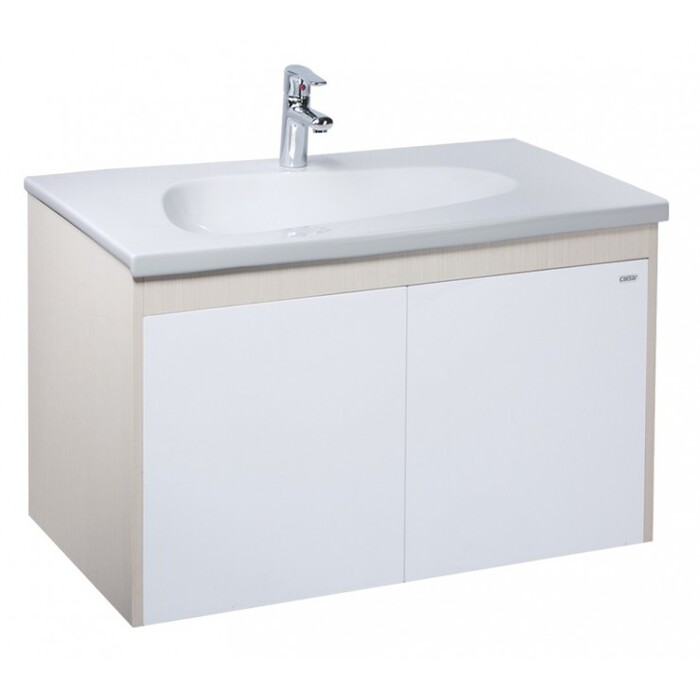 Bộ tủ lavabo treo tường màu trắng Caesar LF5368_EH05368ADV