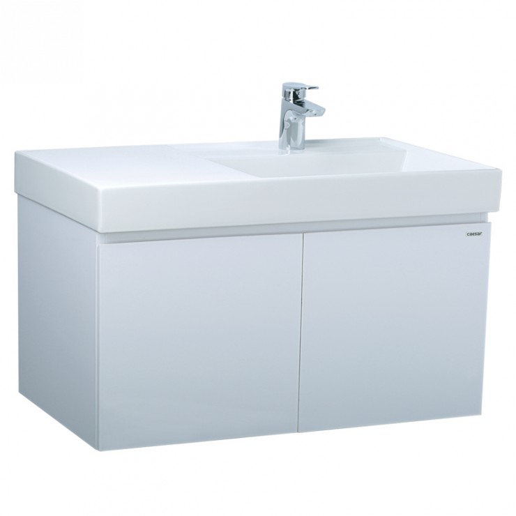 Bộ tủ lavabo treo tường màu trắng Caesar LF5384_EH05384AV