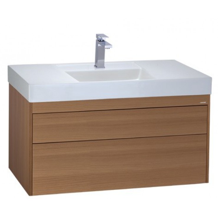 Bộ tủ lavabo treo tường vân gỗ Caesar LF5386_EH05386DWV