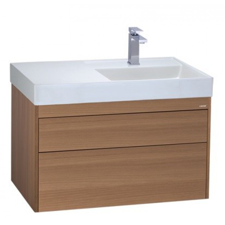 Bộ tủ lavabo treo tường vân gỗ Caesar LF5384_EH05384DWV