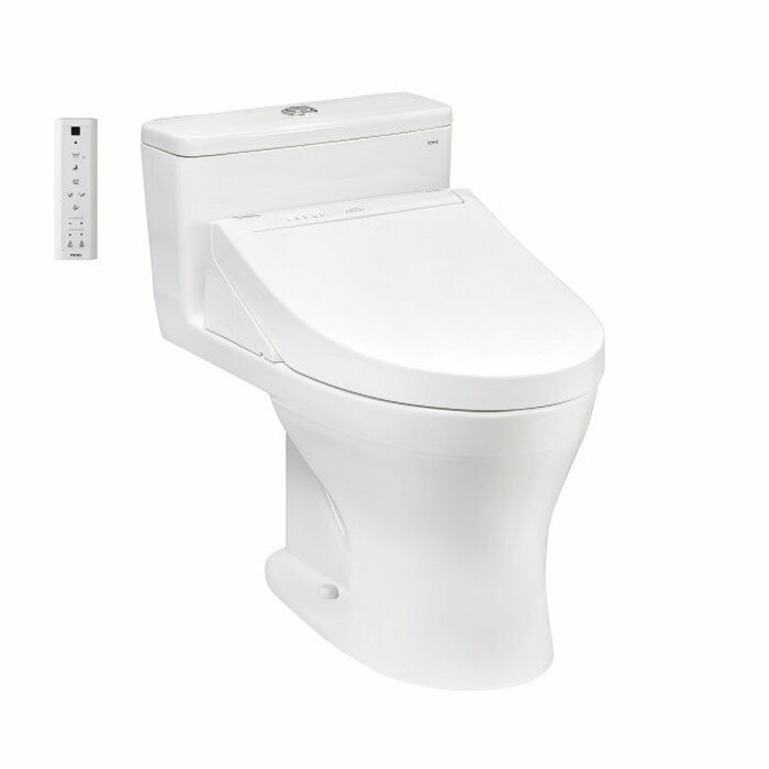 Bồn cầu 1 khối điện tử giấu dây TOTO MS855CDW15 nắp rửa washlet TCF24460AAA