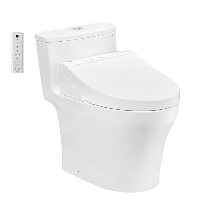 Bồn cầu 1 khối điện tử giấu dây TOTO MS885CDW15 nắp rửa washlet TCF24460AAA