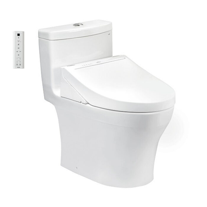 Bồn cầu 1 khối điện tử giấu dây TOTO MS889CDRW15 nắp rửa washlet TCF24460AAA