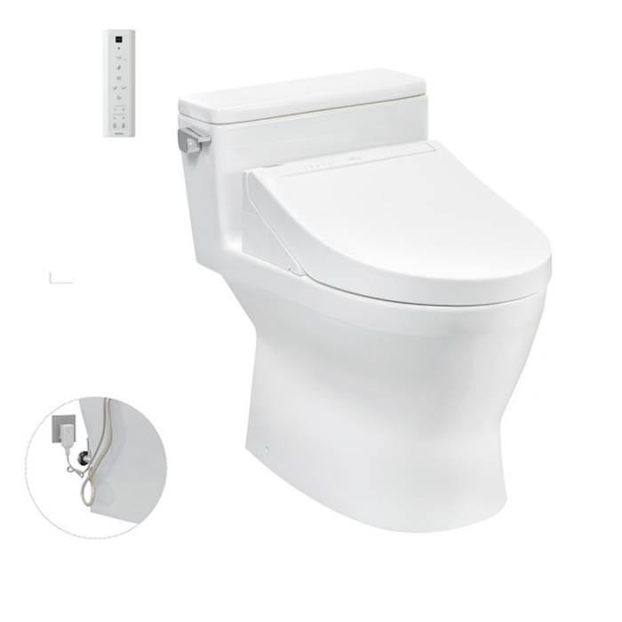 Bồn cầu 1 khối điện tử TOTO MS188VKW14 nắp rửa washlet TCF24410AAA