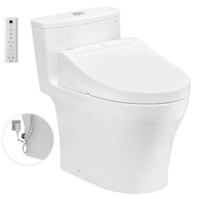 Bồn cầu 1 khối điện tử TOTO MS885DW14 nắp rửa washlet TCF24410AAA