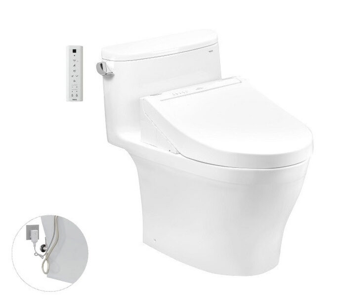 Bồn cầu 1 khối điện tử TOTO MS887RW14 nắp rửa washlet TCF24410AAA