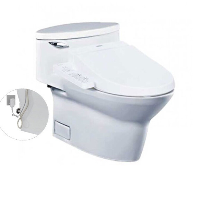 Bồn cầu 1 khối điện tử TOTO MS904W7 nắp rửa washlet TCF6631A