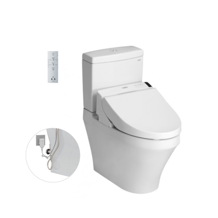 Bồn cầu 2 khối điện tử TOTO CS945DNW6 nắp rửa washlet TCF6531Z