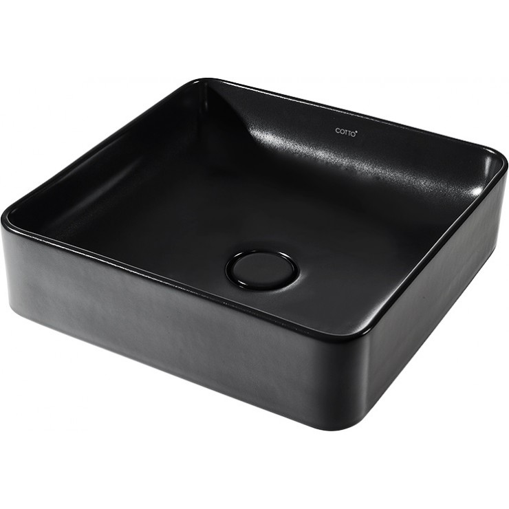 Chậu lavabo đặt bàn màu đen mờ dòng Sensation Square COTTO C00341