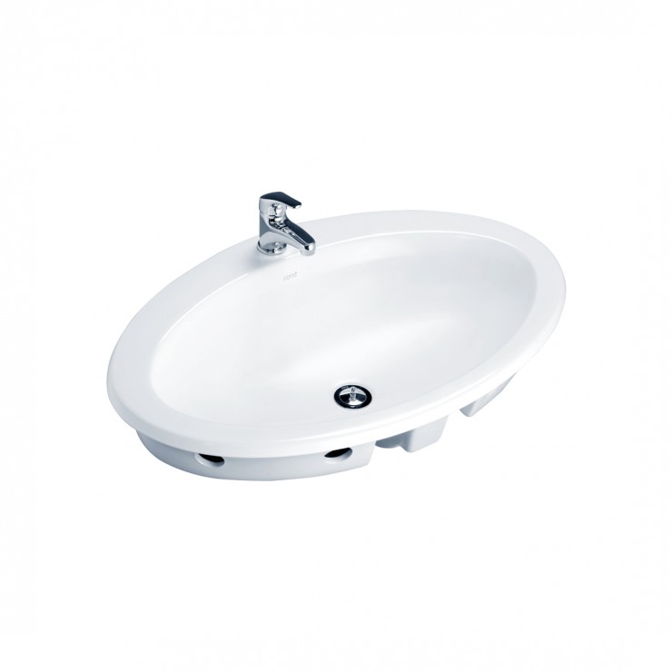 Chậu lavabo dương vành dòng Ellipse COTTO C019