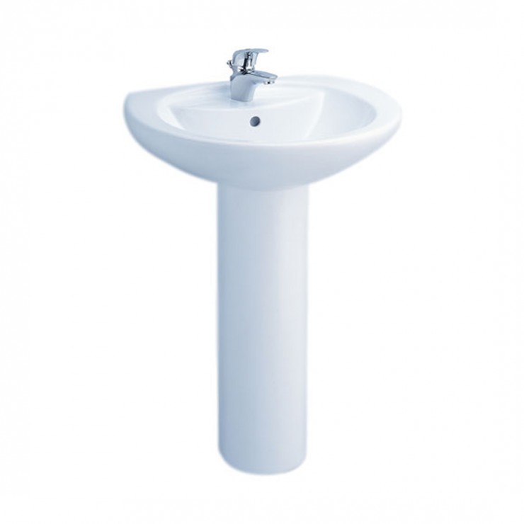 Chậu lavabo treo tường kèm chân dài dòng Alice COTTO C0107/C411