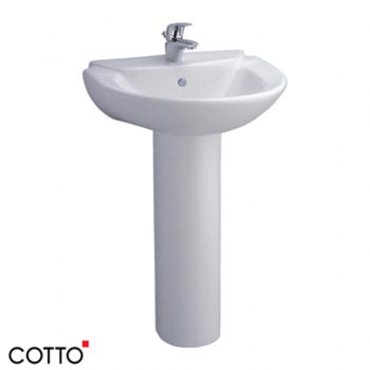 Chậu lavabo treo tường kèm chân dài dòng Sasha COTTO C0237/C411