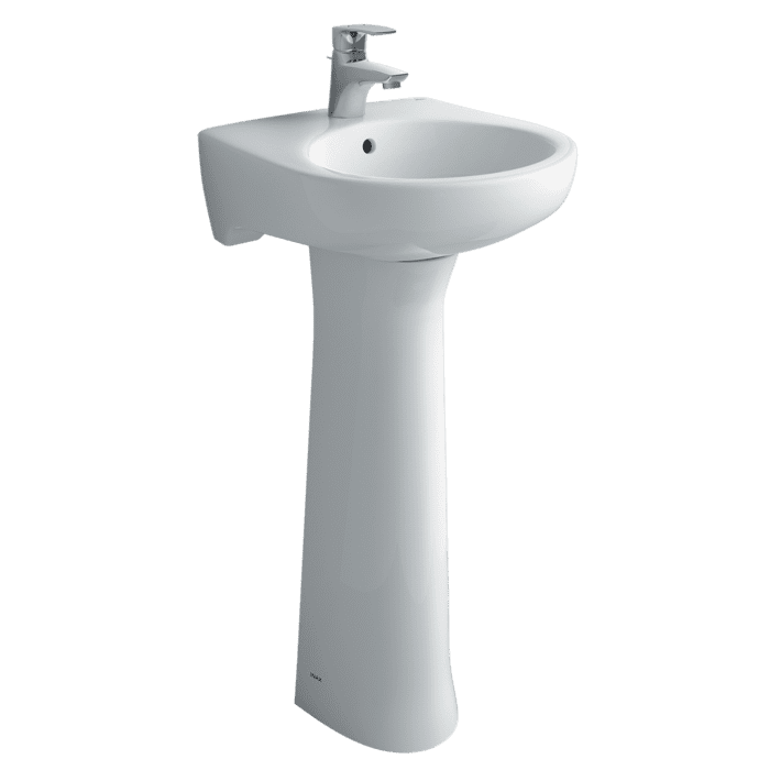 Chậu lavabo treo tường kèm chân dài INAX L-282VFC+L-284VD