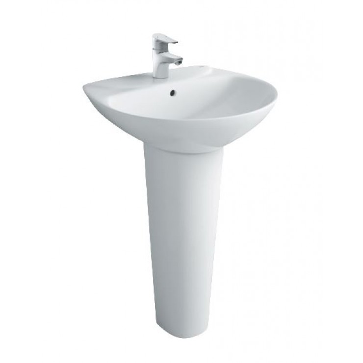 Chậu lavabo treo tường kèm chân dài INAX L-285VFC+L-288VD