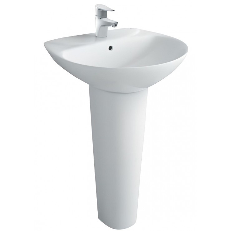 Chậu lavabo treo tường kèm chân dài INAX L-288VFC+L-288VD