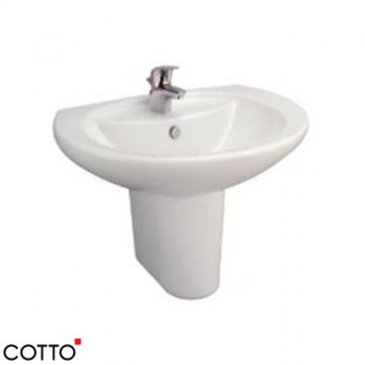 Chậu lavabo treo tường kèm chân ngắn dòng Alice COTTO C0107/C420