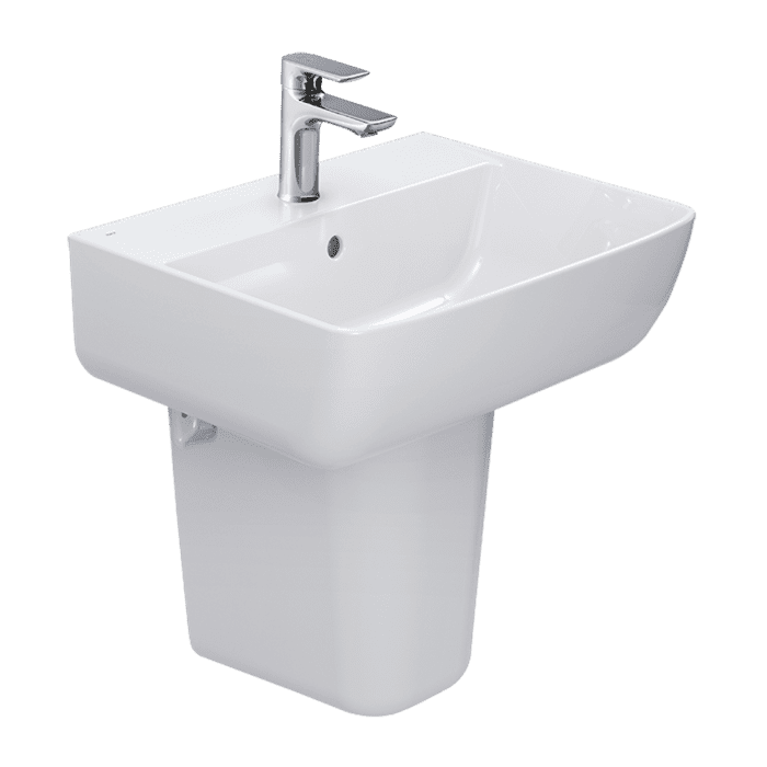 Chậu lavabo treo tường kèm chân ngắn INAX AL-312VFC+L-298VC