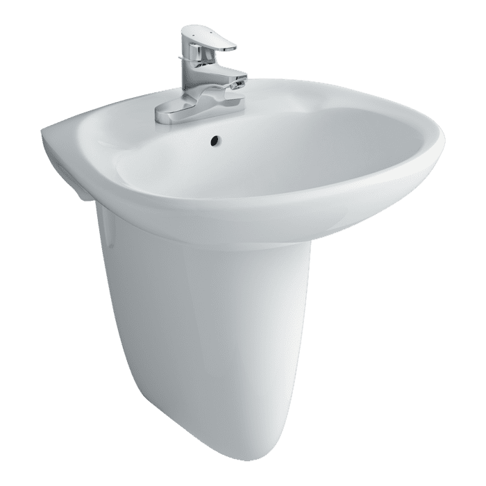 Chậu lavabo treo tường kèm chân ngắn INAX L-284VFC+L-284VC