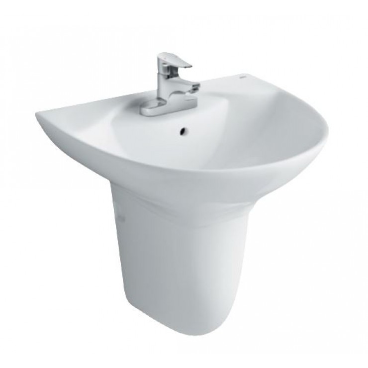 Chậu lavabo treo tường kèm chân ngắn INAX L-288VFC+L-288VC