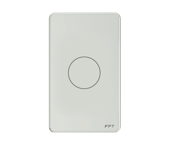 Công tắc cảm ứng Athena 1 nút bấm công suất cao mặt chữ nhật màu trắng FPT SmartHome SNBR0217