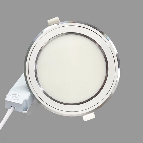 Đèn LED downlight âm trần 9W ánh sáng đổi 3 màu 3S Series viền bạc kích thước lỗ cắt 90mm Nanoco NDL09CS90