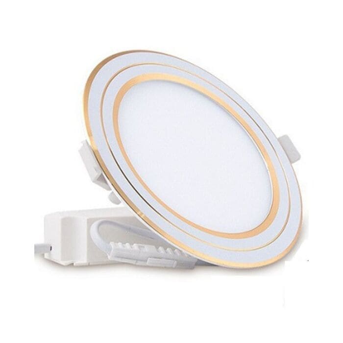 Đèn LED downlight âm trần 9W ánh sáng trung tính 4000K siêu mỏng viền vàng kích thước lỗ cắt 110mm Nanoco NSD094G110