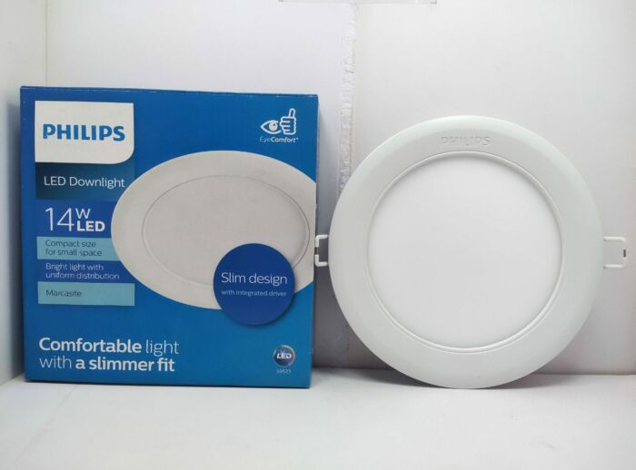 Đèn LED downlight tròn âm trần 14W kích thước lỗ cắt 150mm ánh sáng trung tính Philips 59523 MARCASITE 14W D150-4000K