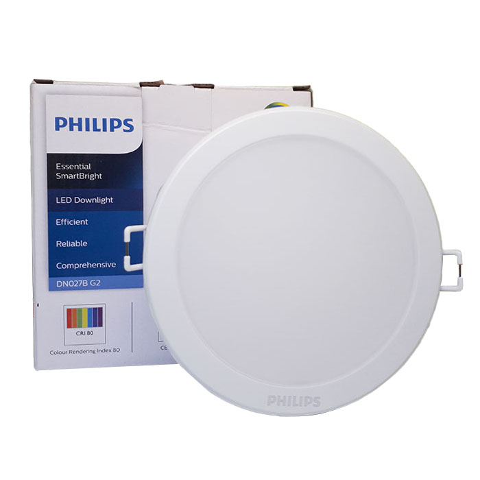 Đèn LED downlight tròn âm trần 7W kích thước lỗ cắt 90mm ánh sáng trắng Philips DN027B G2 LED6 7W D90 RD-6500K