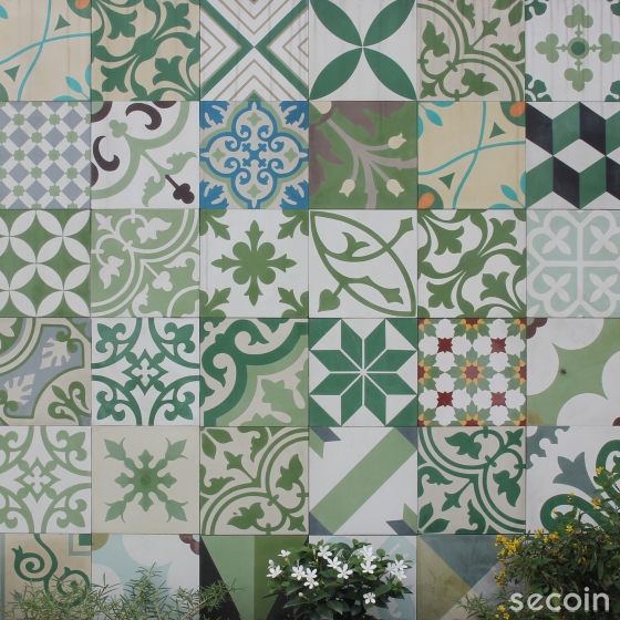 Gạch bông nghệ thuật tông xanh lá 20x20x1.6cm Secoin PATCHWORK-XL