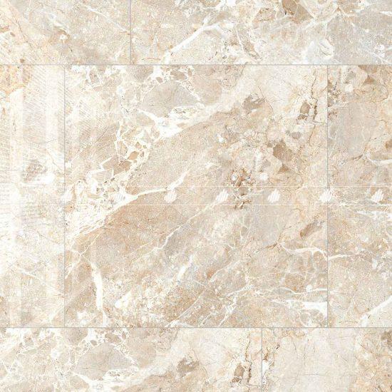 Gạch Porcelain vân đá kháng khuẩn 80x80 màu kem men bóng Đồng Tâm 8080STONE003-FP-H+