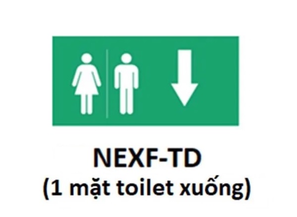 Hình chỉ hướng 1 mặt toilet xuống Nanoco NEXF-TD