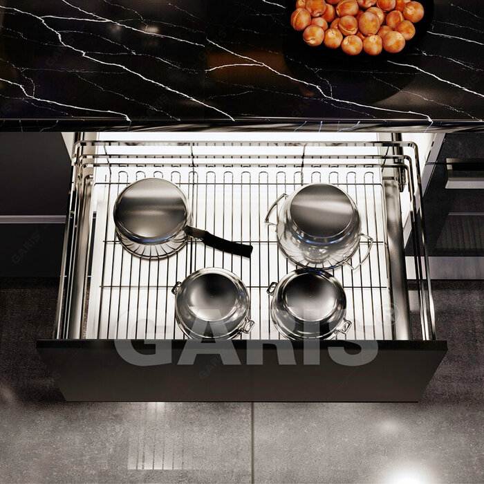 Rổ kéo đựng xoong nồi tủ cánh kéo Garis GP02.60E