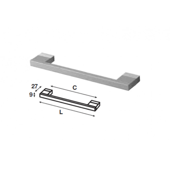 Tay nắm tủ màu bạc 128x148mm Hafele 100.90.932