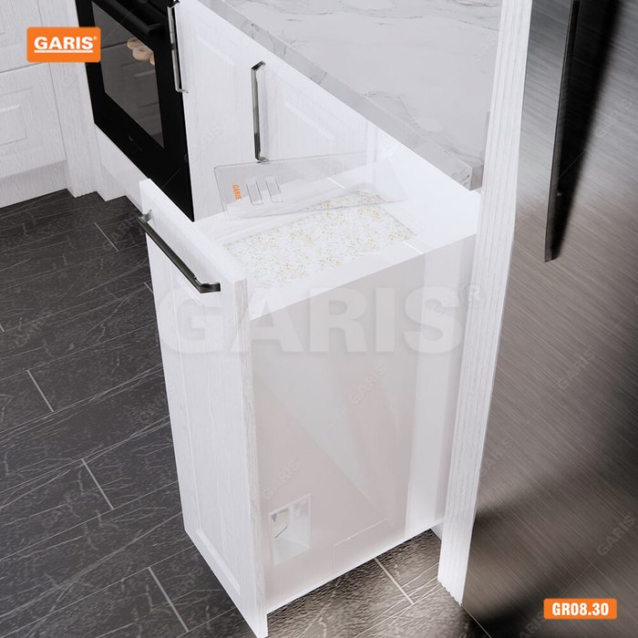 Thùng gạo 25kg dùng cho tủ cánh kéo hoặc mở Garis GR08.30