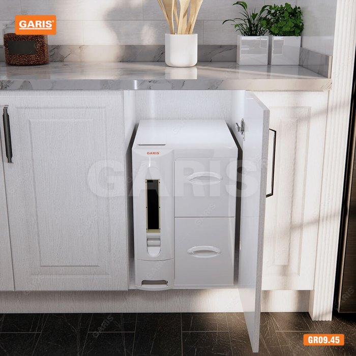 Thùng gạo 30kg âm tủ mở cánh Garis GR09.45