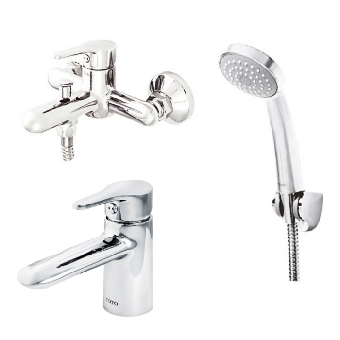 Combo bao gồm: vòi lavabo nóng lạnh TOTO TVLM102NSR và vòi sen tắm nóng lạnh TOTO TVSM103NSS  Combo3NS