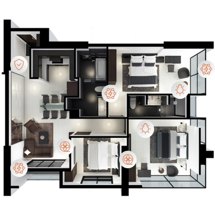 Set thiết bị thông minh cho căn hộ 3 phòng ngủ nâng cao FPT SmartHome CH3PNC