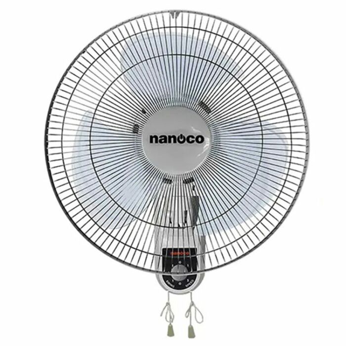 Quạt treo tường 3 cánh 40cm, điều khiển giật dây, màu xám, Nanoco NWF1611G