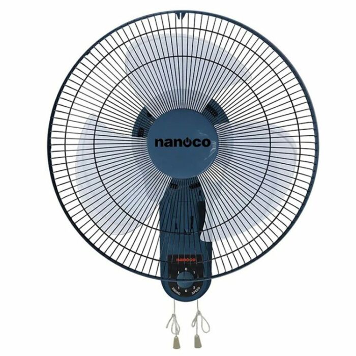 Quạt treo tường 3 cánh 40cm, điều khiển giật dây, màu xanh, Nanoco NWF1611BL