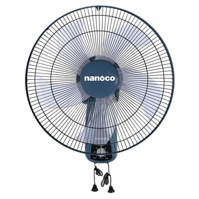 Quạt treo tường 5 cánh 40cm, điều khiển giật dây, màu xanh, Nanoco NWF1604BL