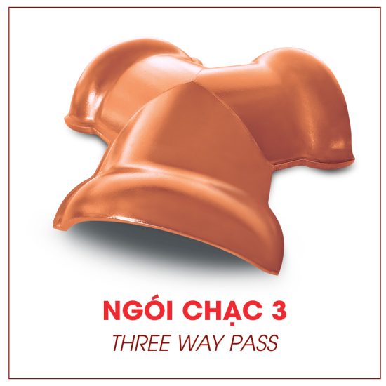 Ngói chạc ba tráng men cao cấp màu cam đất nung Đồng Tâm TITAN001-CHACBA