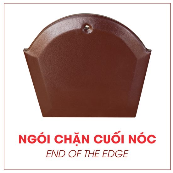 Ngói chặn cuối nóc tráng men cao cấp màu nâu Đồng Tâm TITAN004-NCCUOINOC