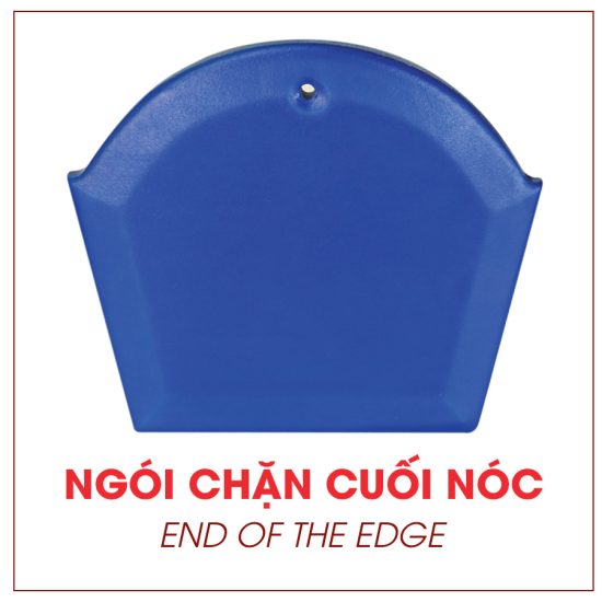 Ngói chặn cuối nóc tráng men cao cấp màu xanh coban Đồng Tâm TITAN006-NCCUOINOC