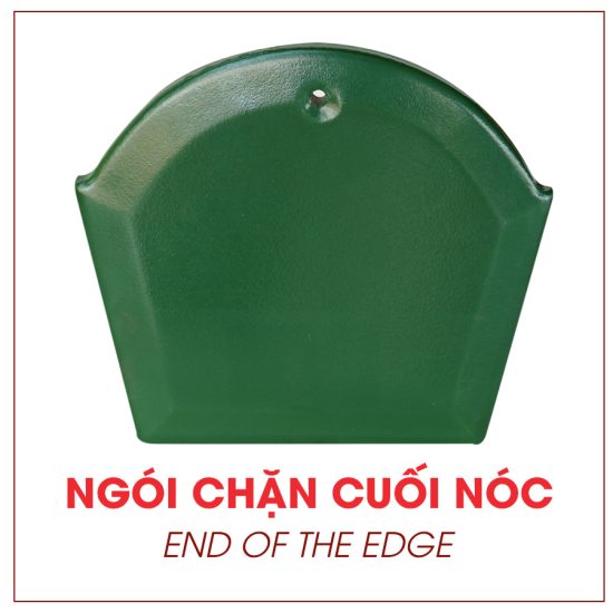 Ngói chặn cuối nóc tráng men cao cấp màu xanh lá Đồng Tâm TITAN007-NCCUOINOC