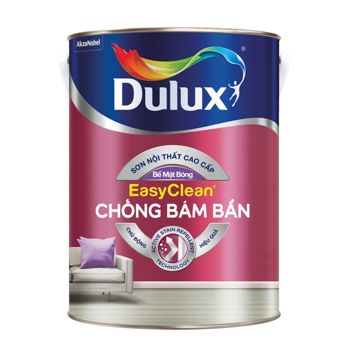 Sơn nước nội thất cao cấp Dulux Easyclean Chống Bám Bẩn Bề mặt bóng DULUX-Z966B-15L